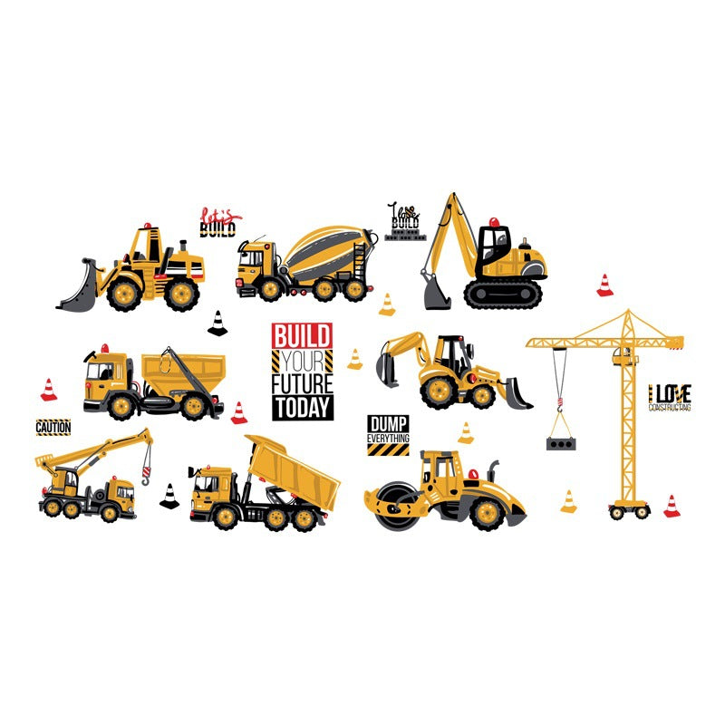 Cartoon Wallpaper Construction Vehicle Stickers