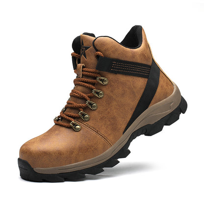 High-top Safety Shoes Construction Protective Footwear Men Steel Toe Shoes Breathable Hiking Boots Puncture Proof Work Boots