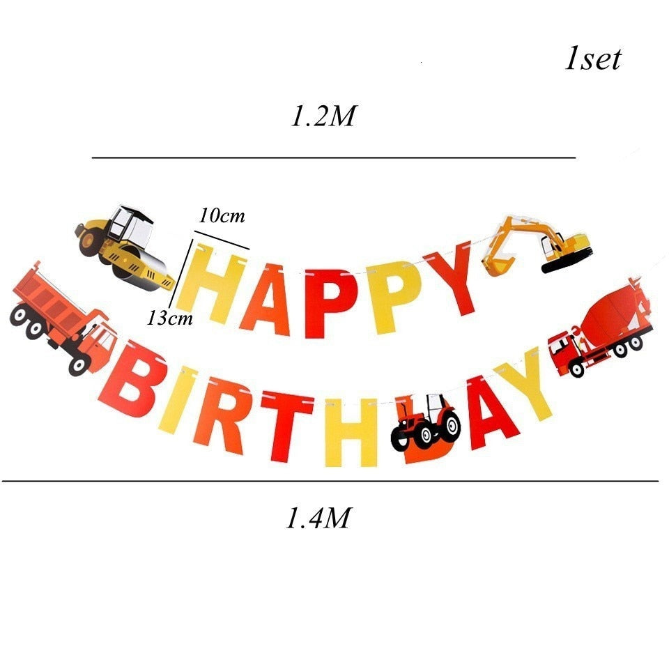 Excavator Cupcake Topper /  Construction Tractor Cake Topper / Table Decor Birthday Party / Party Supplies