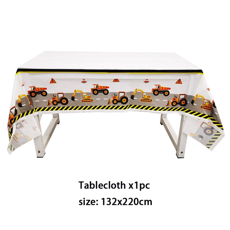 Construction Equipment Decorations  /  Disposable Tableware Set /  Cupcake Toppers /  Banners, Balloons