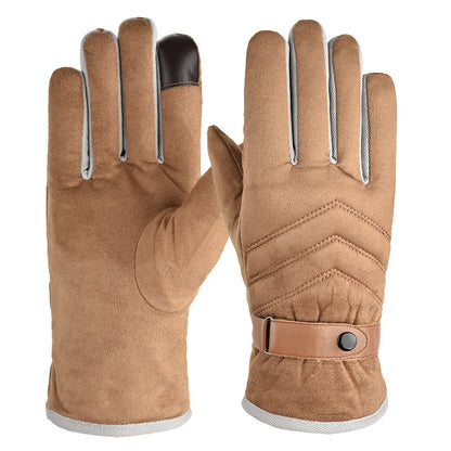 Suede Warm Gloves Plus Velvet Thickening