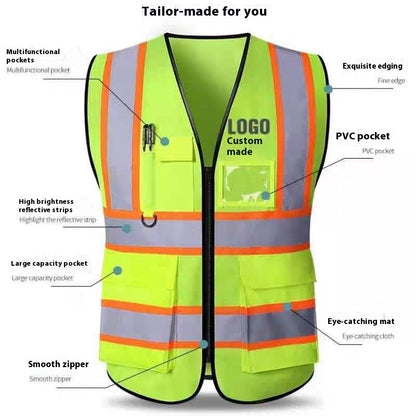 Multi-pocket Building and Construction High Visibility Safety Vest