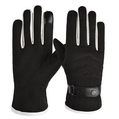 Suede Warm Gloves Plus Velvet Thickening