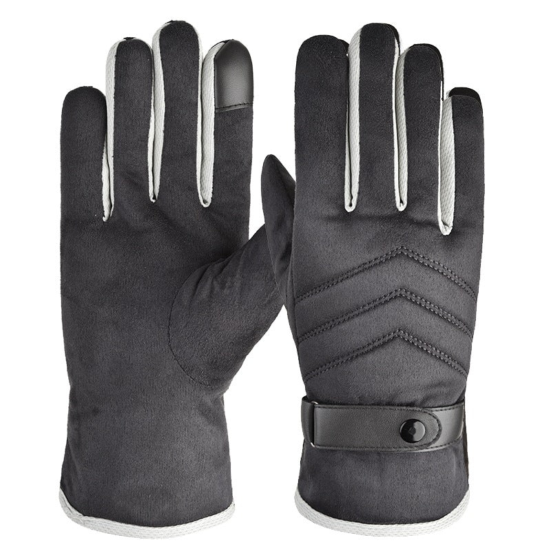 Suede Warm Gloves Plus Velvet Thickening