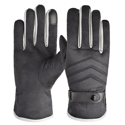 Suede Warm Gloves Plus Velvet Thickening