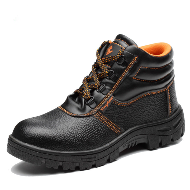 Microfiber leather, rubber sole /  Steel toe high-top work boot