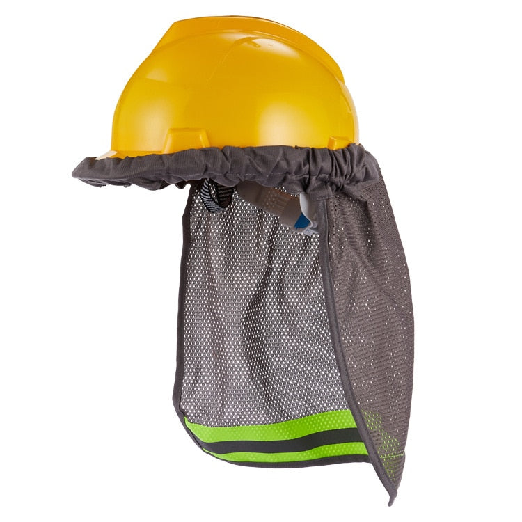 Summer Sun Shade And Neck Shield With Reflective Stripe / Useful Mesh Reflective Cap Cover for Construction Workers